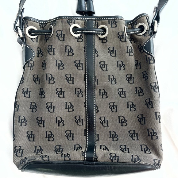 vintage dooney and bourke monogram canvas leather bucket bag made in usa - Picture 5 of 9